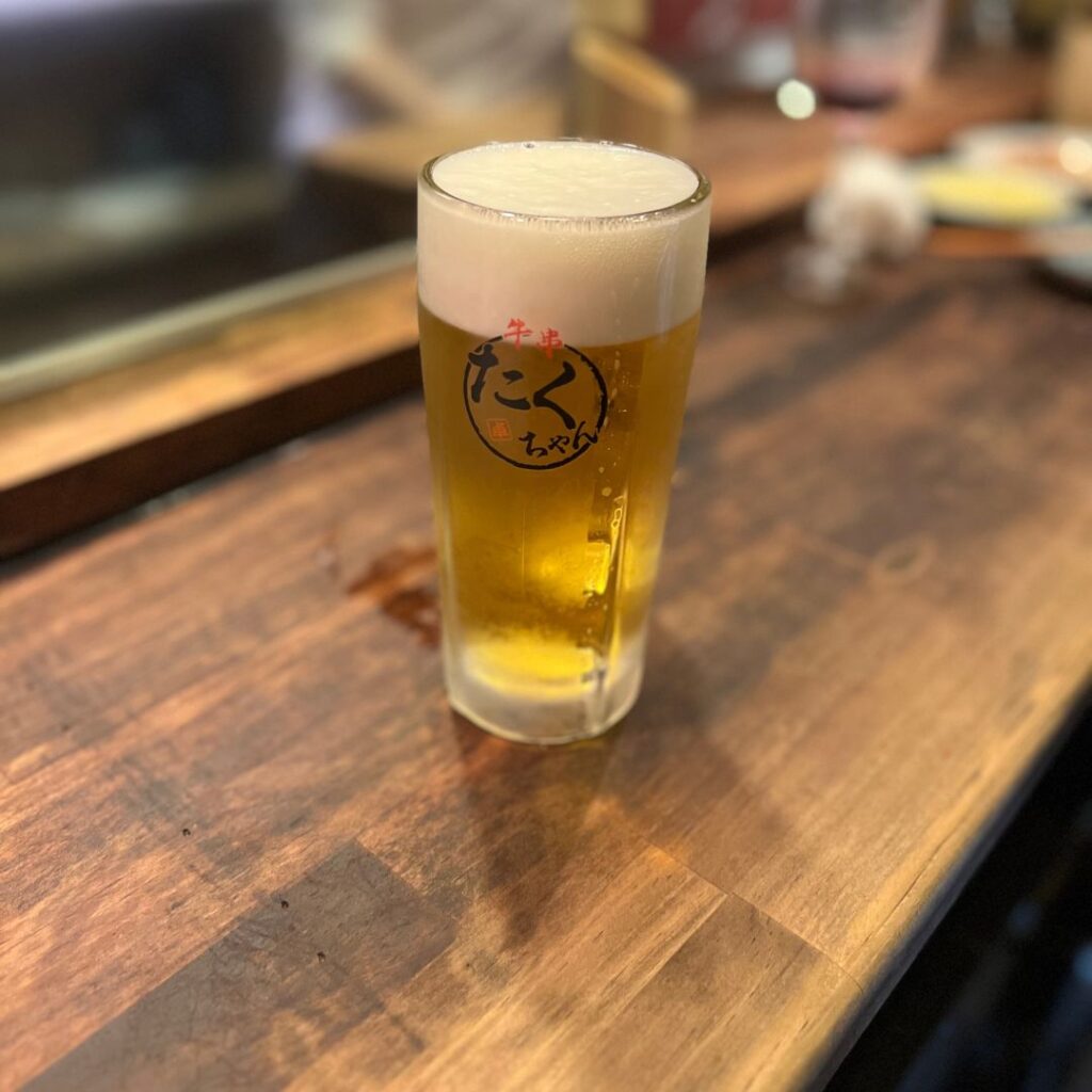 神戸三宮牛串たくちゃんビール